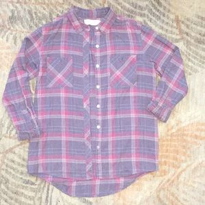 Gypsy Warrior Gray & Pink Flannel Size L
